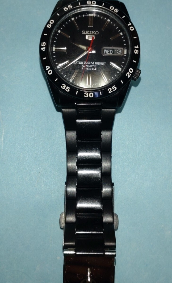 極美品　セイコー5　SEIKO5　seiko5 セイコー5 黒い稲妻モデル 腕時計 自動巻き　裏スケ_画像1