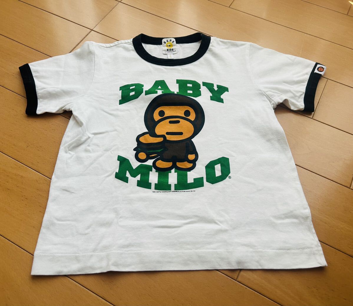 ★激レア！アベイシングエイプ BAPE Tシャツ 120cm KIDS 半袖Tシャツ ベイプ BAPEKIDS BAPE BABYMILO ベビーマイロ エイプキッズ 日本製_画像1