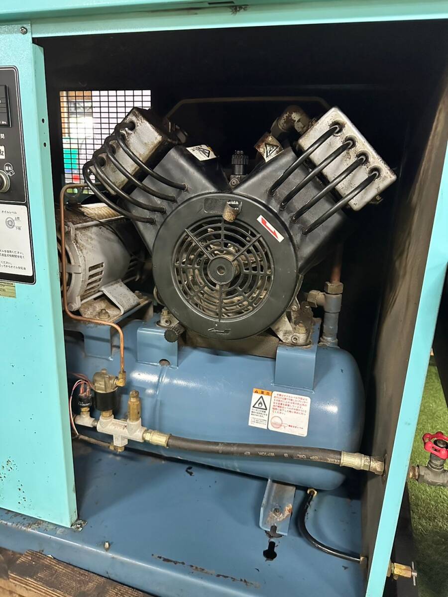 ★宮崎発★ アネスト岩田 コンプレッサー CSD-37P 東芝 空気タンク ST80L 80L エアーコンプレッサー エアータンク 補助タンク 三相200V_画像9