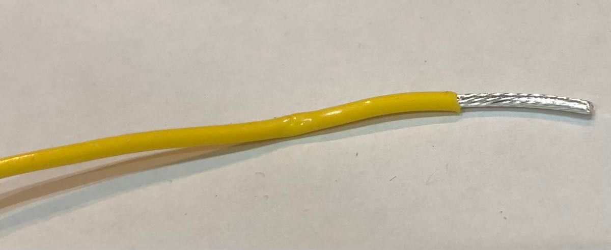 ⑦  ベルデン　極太　テフロン被覆AWG18　黄色　高純度シルバーコート無酸素銅撚線 10m スピーカーや電源に belden