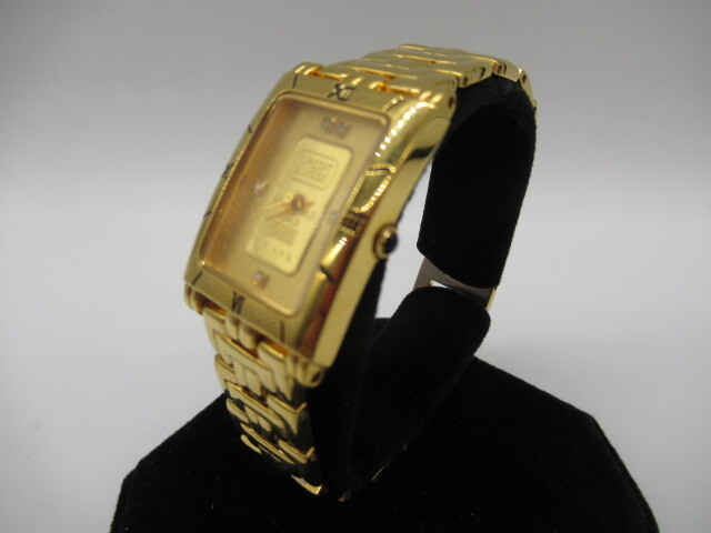 69036 エルジン ELGIN インゴット 腕時計 クォーツ レディース 中古品 ゴールド文字盤の画像2