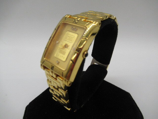 69036 エルジン ELGIN インゴット 腕時計 クォーツ レディース 中古品 ゴールド文字盤の画像3