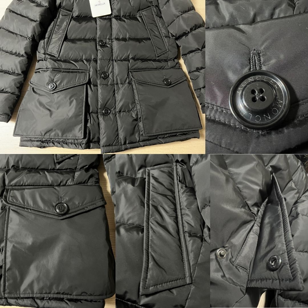 未使用・本物保証☆ MONCLER CLUNY クルーニー コヨーテファー ダウンジャケット TG3 ブラック色 黒色 Lサイズ_画像5