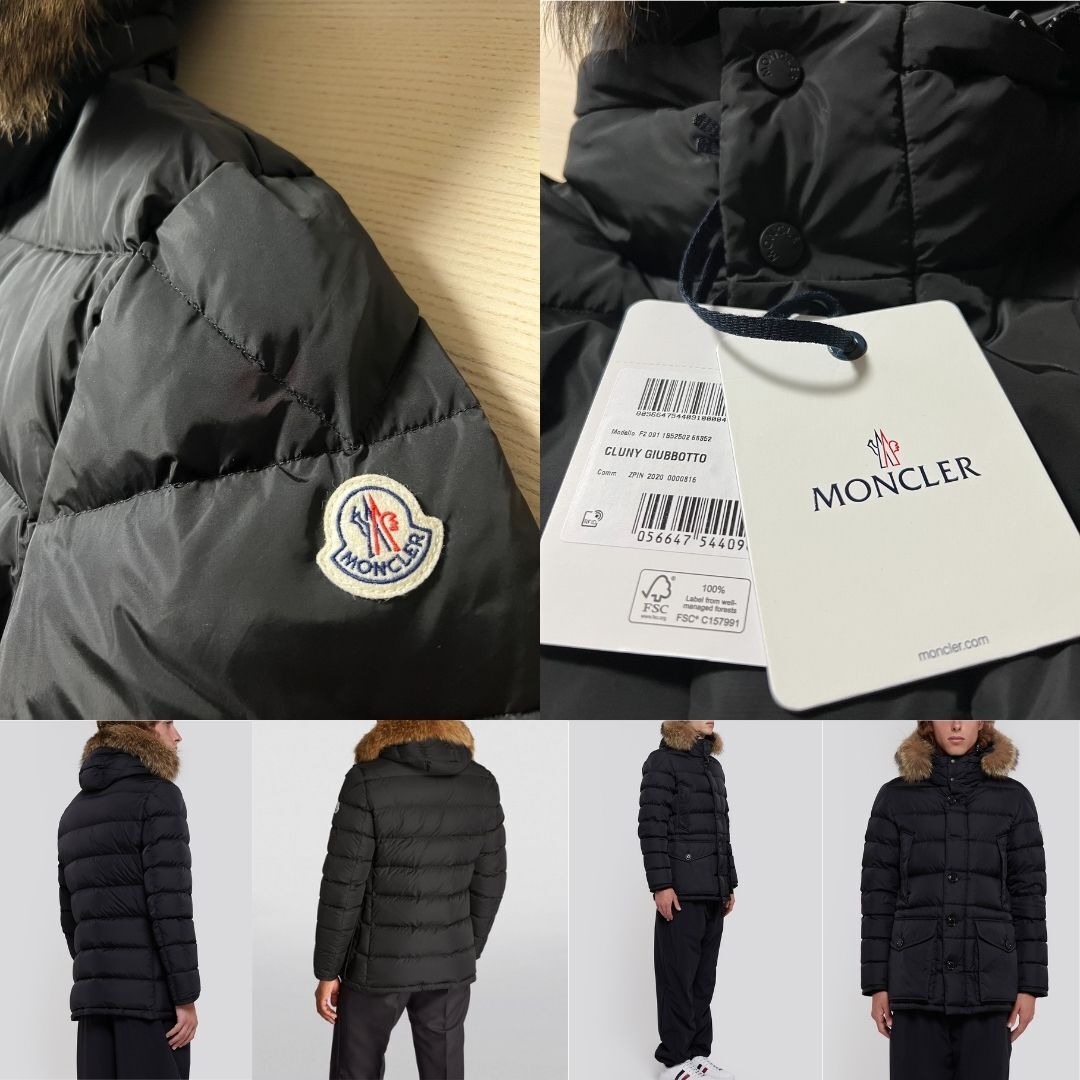 未使用・本物保証☆ MONCLER CLUNY クルーニー コヨーテファー ダウンジャケット TG2 ブラック色 黒色 Lサイズ_画像4