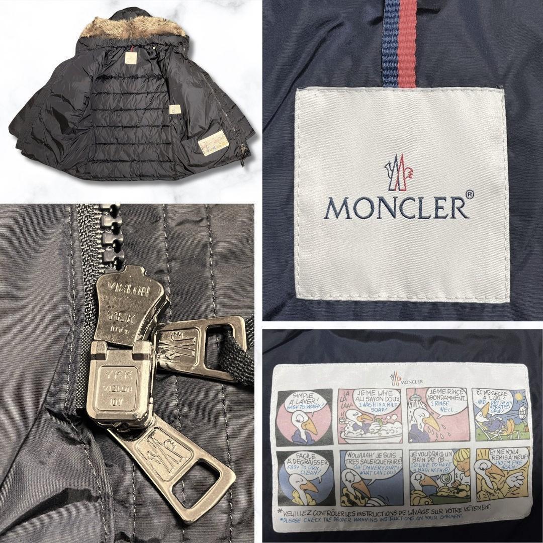 新品・本物保証☆ MONCLER CLUNY クルーニー コヨーテファー ダウンジャケット TG3 ネイビー色_画像6