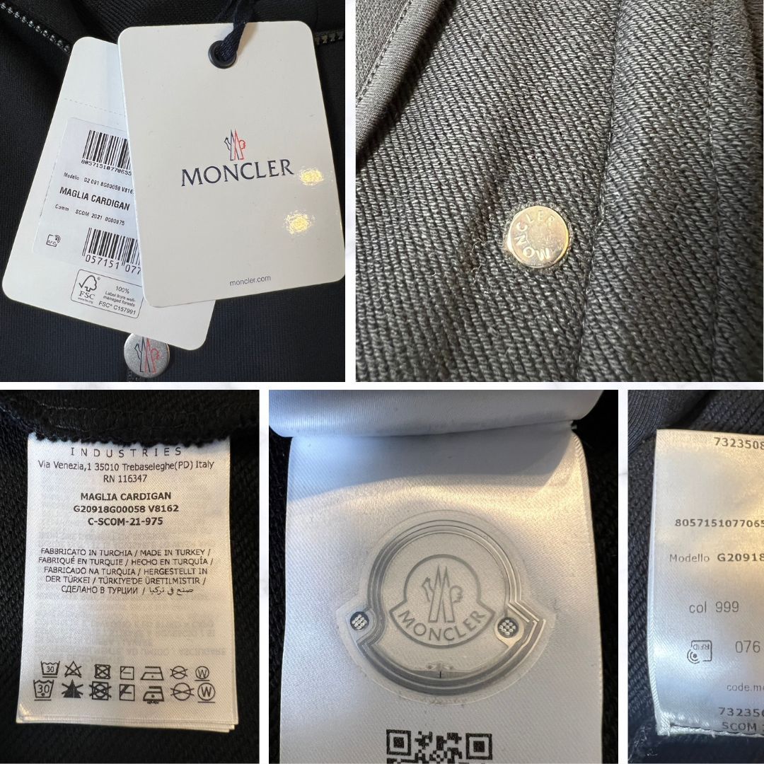 新品未使用・本物保証☆MONCLER ストライプライン トラックジャージ上着 XXLサイズ ブラック色 人気モデル！_画像8