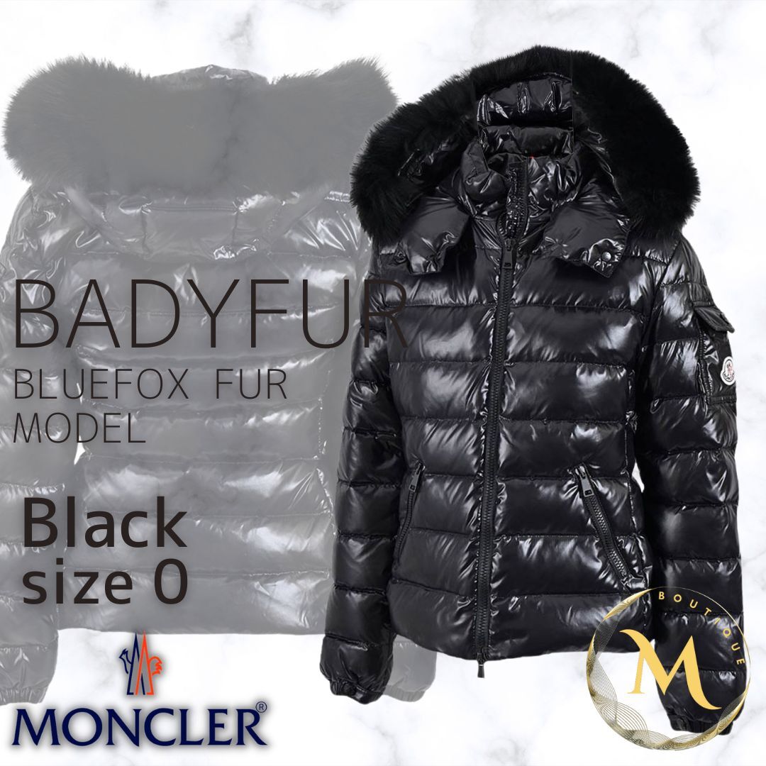Неиспользованная / подлинная гарантия ☆ Moncler Badyfur Badyfur Blue Fox Furdown Jacket Tg0 Black Color