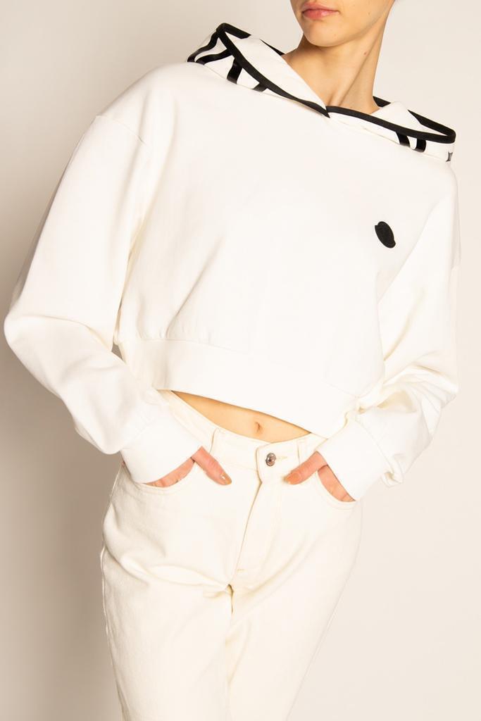 未使用・本物保証☆MONCLER Cropped sweatshirt Ladys Hoodie パーカー XSサイズ ホワイト色 レディースモデル 人気商品