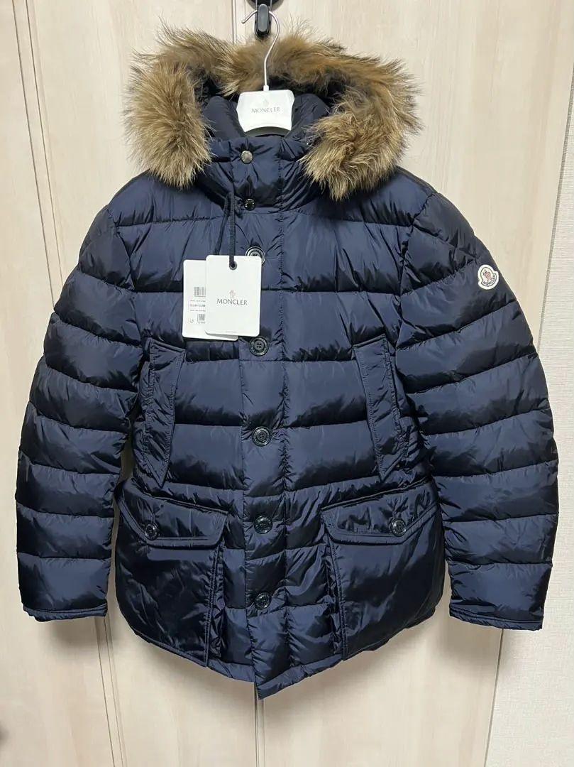 未使用・本物保証☆ MONCLER CLUNY クルーニー コヨーテファー ダウンジャケット TG5 ネイビー色 XXLサイズ_画像1