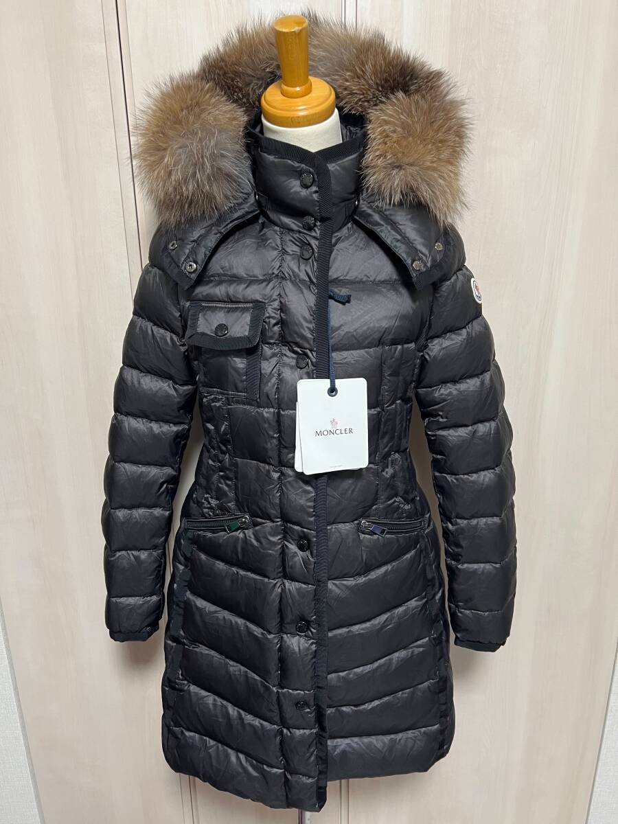 未使用・本物保証☆MONCLER HERMIFUR エルミファー フォックスファー ダウンジャケット TG0 ブラック色 Sサイズ_画像1