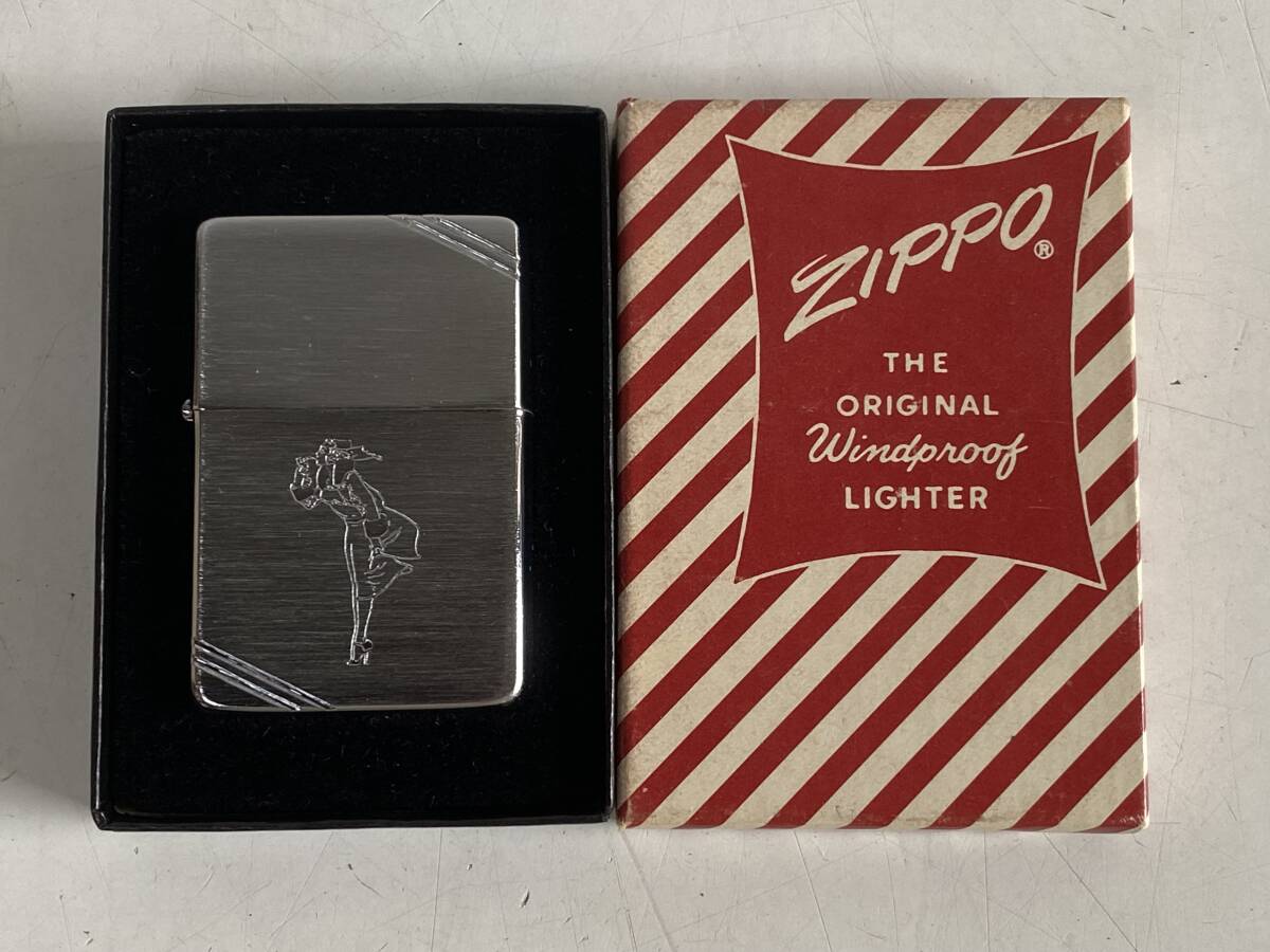 ④t159◆ZIPPO ジッポー◆喫煙具 WINDY ウィンディ THE ORIGINAL WIND PROOF LIGHTER ZIPPO Ⅱ MFG CO BRADFORD.PA. ケース付_画像1