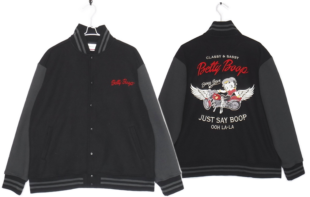 即決 BETTY BOOP ベティーブープ/フリーススタジャン SIZE=L 即決 BETTY BOOP ベティーブープ/フリーススタジャン SIZE=L