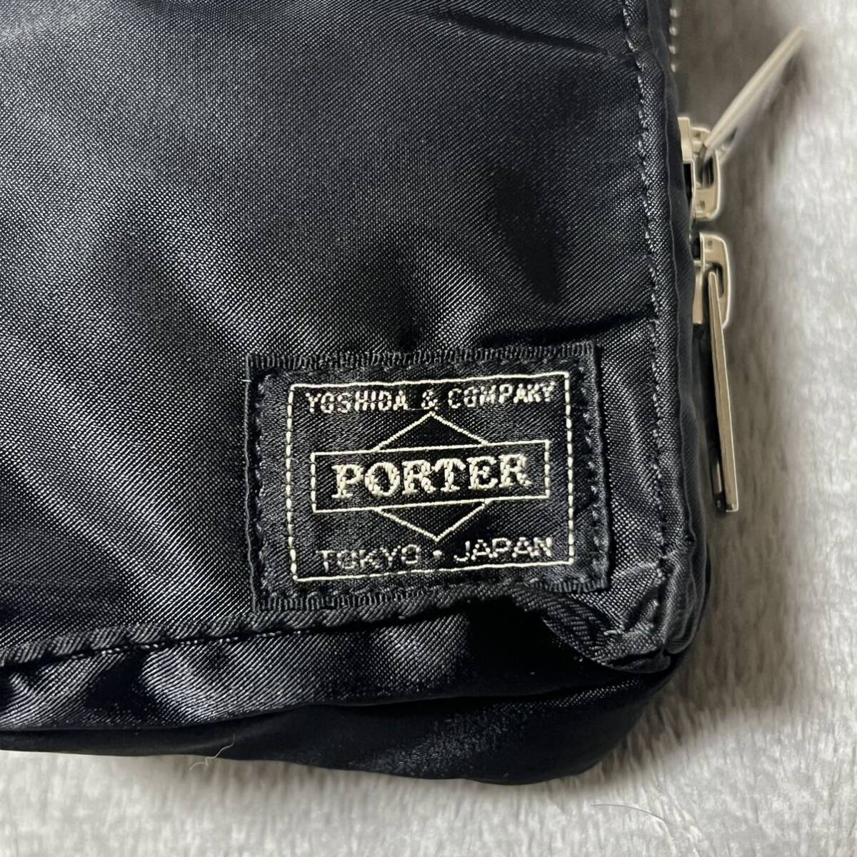 【極美品!】PORTER TANKER POUCH モバイルポーチ 小物入れ ミニポーチ ブラック 吉田カバン ユニセックス