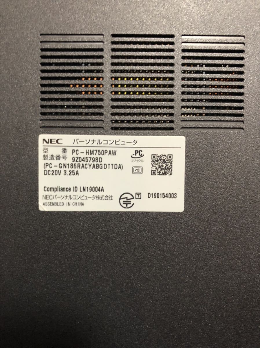 NEC LAVIE PC-HM750PAW ノートパソコン 14インチ i7-8565U ジャンク品の画像6