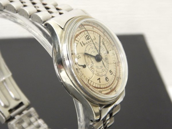 6074 希少売切り☆ パーカー クロノグラフ Venus-165 17石 14840 PXW PARKER Chronograph 1940年代 手巻き メンズ 腕時計 アンティーク_画像3