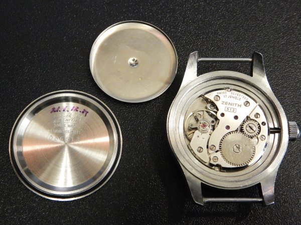 6066 美品売切り☆ ゼニス 軍用 ミリタリー ウォッチ 512 17石 ブロードアロー WWW刻印 手巻き ZENITH メンズ 腕時計の画像8