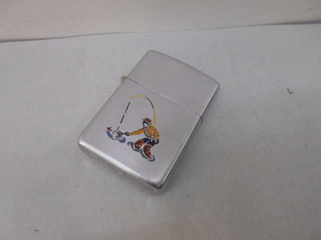 ビンテージ Zippo スポーツシリーズ フィシャーマン 5バレル 中古品  1953-1954年製  同年代インナー付 VGコンディション の画像1