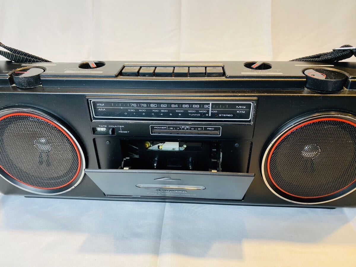 PIONEER パイオニア FM/AM ステレオラジオカセット ブラック SK-200BK 通電確認のみ ラジカセ ビンテージ _画像1