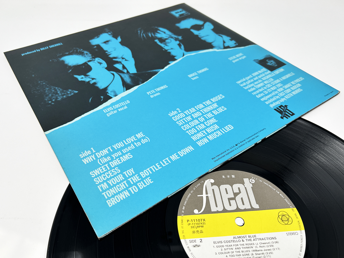 JPN 初回プレス見本盤 STEREO LP★ELVIS COSTELLO & THE ATTRACTIONS / ALMOST BLUE★エルヴィス・コステロ / オールモスト・ブルー_画像7