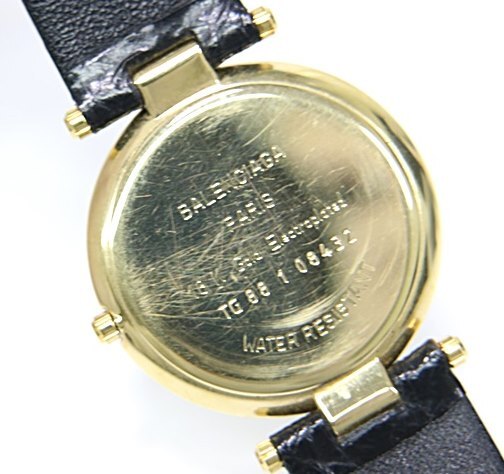 JT3w84 BALENCIAGA バレンシアガ TG88-1058432 18KGEP 腕時計 クオーツ 現在不動 60サイズの画像5