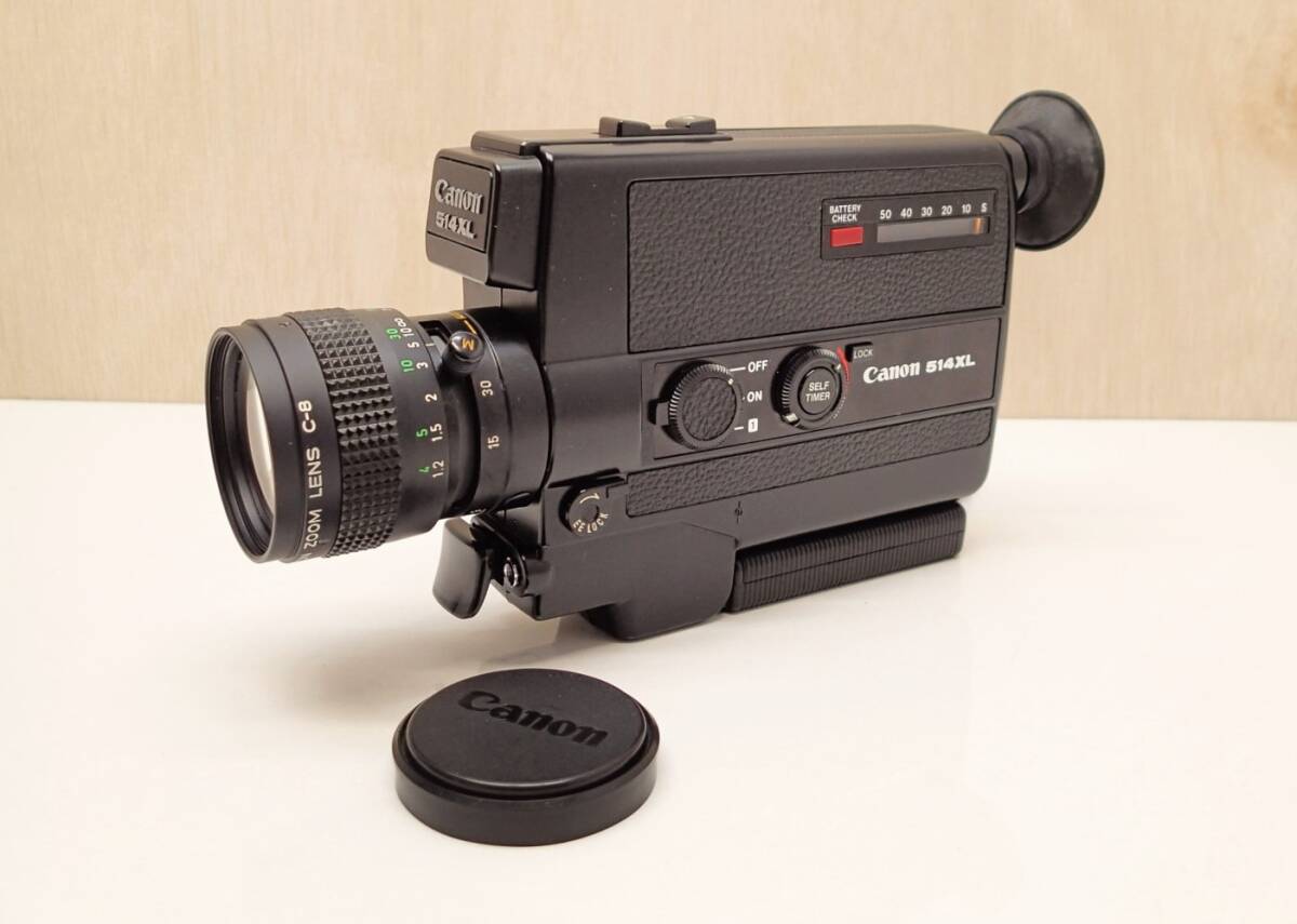 J104B キャノン Canon 8mm フィルムカメラ　514XL　通電OK 希少 昭和レトロ 現状品 詳しい動作未確認の為ジャンク品_画像4