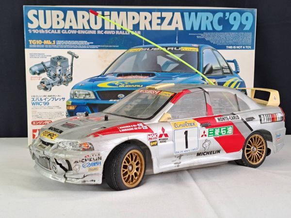 TAMIYA 1/10エンジン RCカー スバルインプレッサ WRC'99 動作未確認 /_画像2