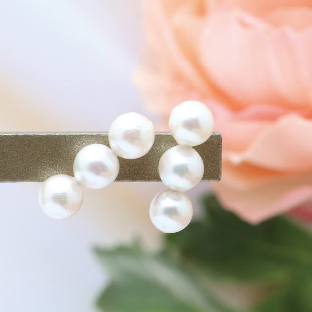 【特別提供品】 アコヤ真珠 ピアス パール 3連 (約5.0mm) 本真珠 K18の画像4