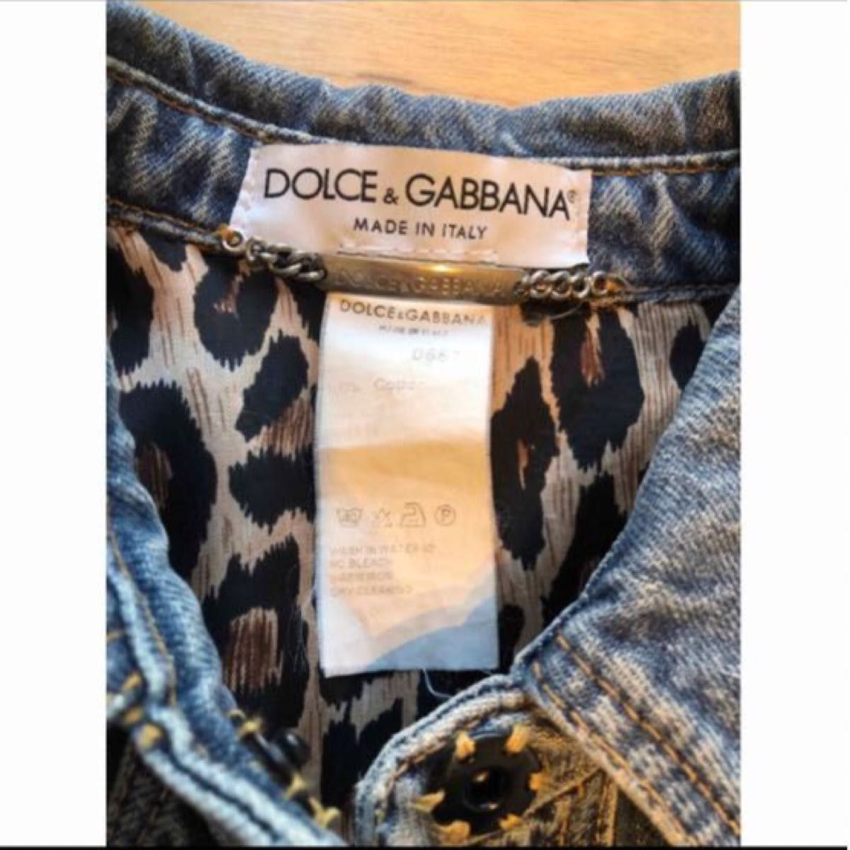 ドルチェアンドガッバーナ DOLCE&GABBANA デニムジャケット ヒョウ柄　Gジャン　40 ドルガバ　レオパード