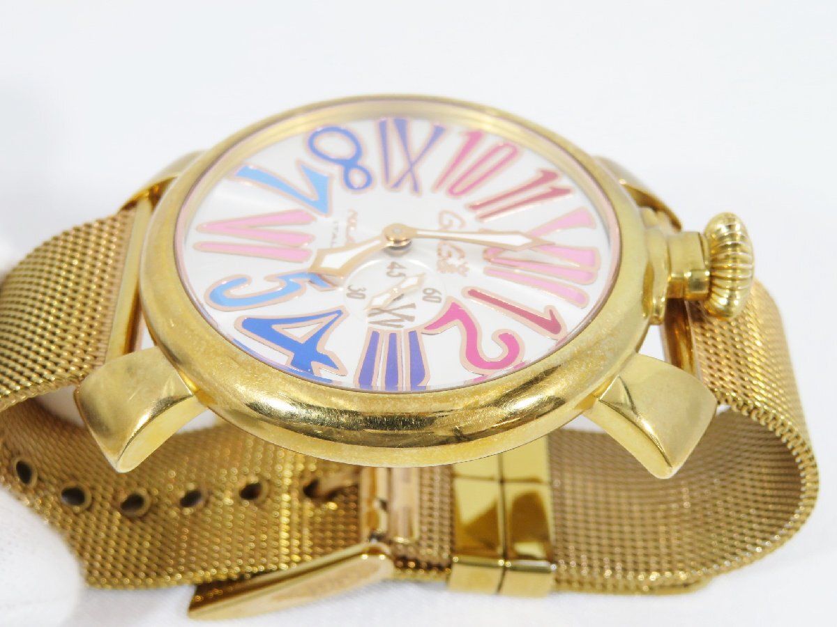 ◆GAGA MILANO ガガミラノ マヌアーレ46 Slim スリム クォーツ 腕時計 動作品の画像7