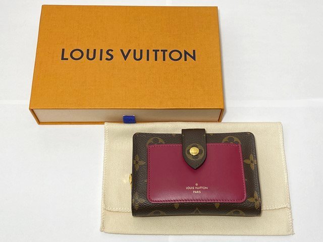 ◎【難有品】LOUIS VUITTON ルイヴィトン モノグラム ポルトフォイユ・ジュリエット フューシャ M69433 二つ折り財布 小銭入れ付き_画像10