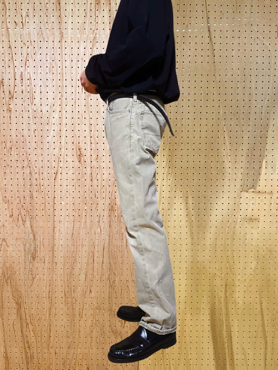 古着 00年代 00s DOCKERS ドッカーズ 無地 ソリッド 綿パン チノパン トラウザー ボトム パンツ スリム W30 S ベージュ リーバイス