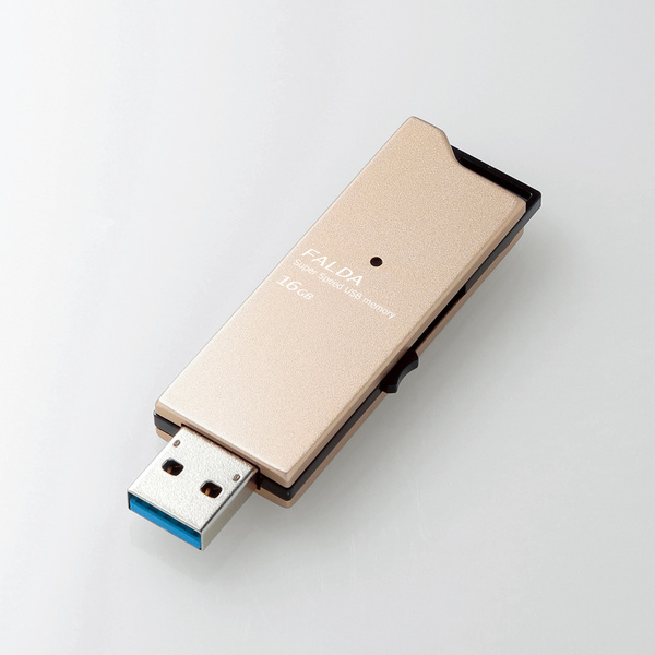 USB3.0対応USBメモリ [FALDA] 16GB 高級感のあるアルミ素材を使用 読込速度180MB/sの超高速データ転送を実現: MF-DAU3016GGD_画像1