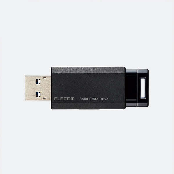 外付けポータブルSSD 250GB USB3.2(Gen2)対応 読み込み最大500MB/s キャップを紛失する心配がないノック式: ESD-EPK0250GBK_画像8