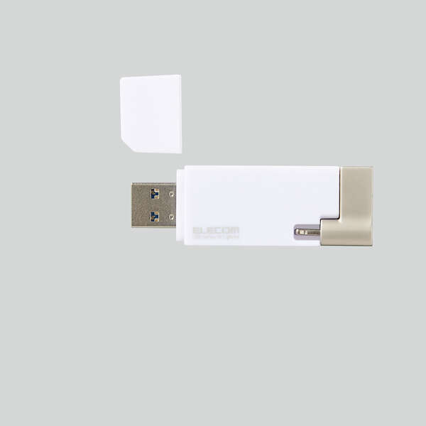 USB3.2(Gen1)対応USBメモリ 64GB USB-AコネクタとLightningコネクタに加え、USB Type-C変換アダプタ付き: MF-LGU3B064GWH_画像5