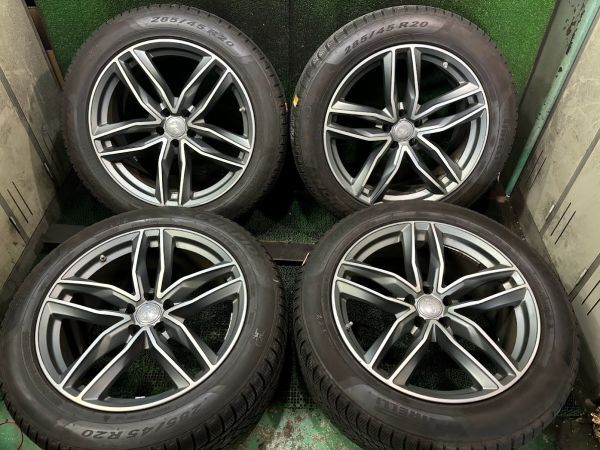 Q7　ピレリ　スコーピオン　AO　285/45R20　アルミホイール付きセット　4本　5H/9J　ET35/112　スタッドレス　4M系　アウディ　_画像1