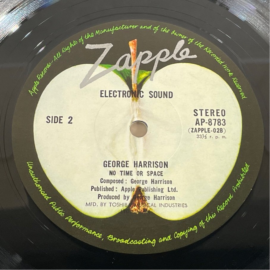 ☆洗浄済 George Harrison ジョージ・ハリスン Electronic Sound 電子音楽の世界 Apple 国内盤 丸帯 AP-8783 LP_画像4