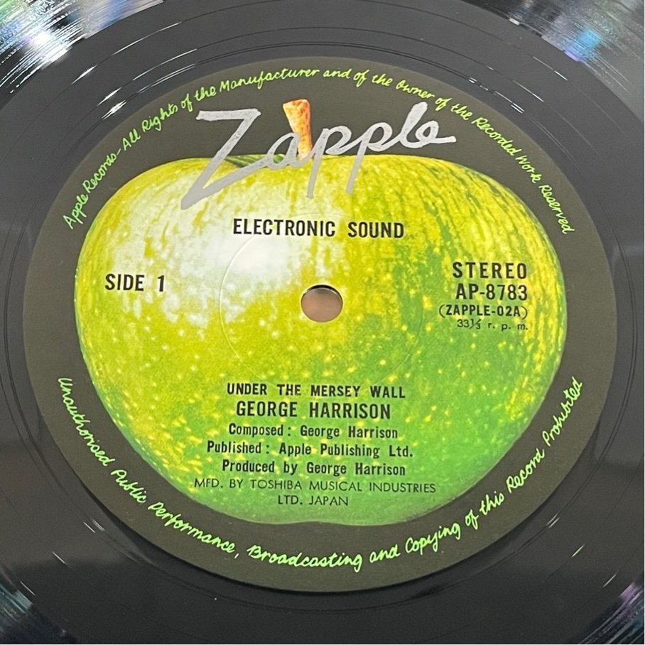 ☆洗浄済 George Harrison ジョージ・ハリスン Electronic Sound 電子音楽の世界 Apple 国内盤 丸帯 AP-8783 LP_画像3