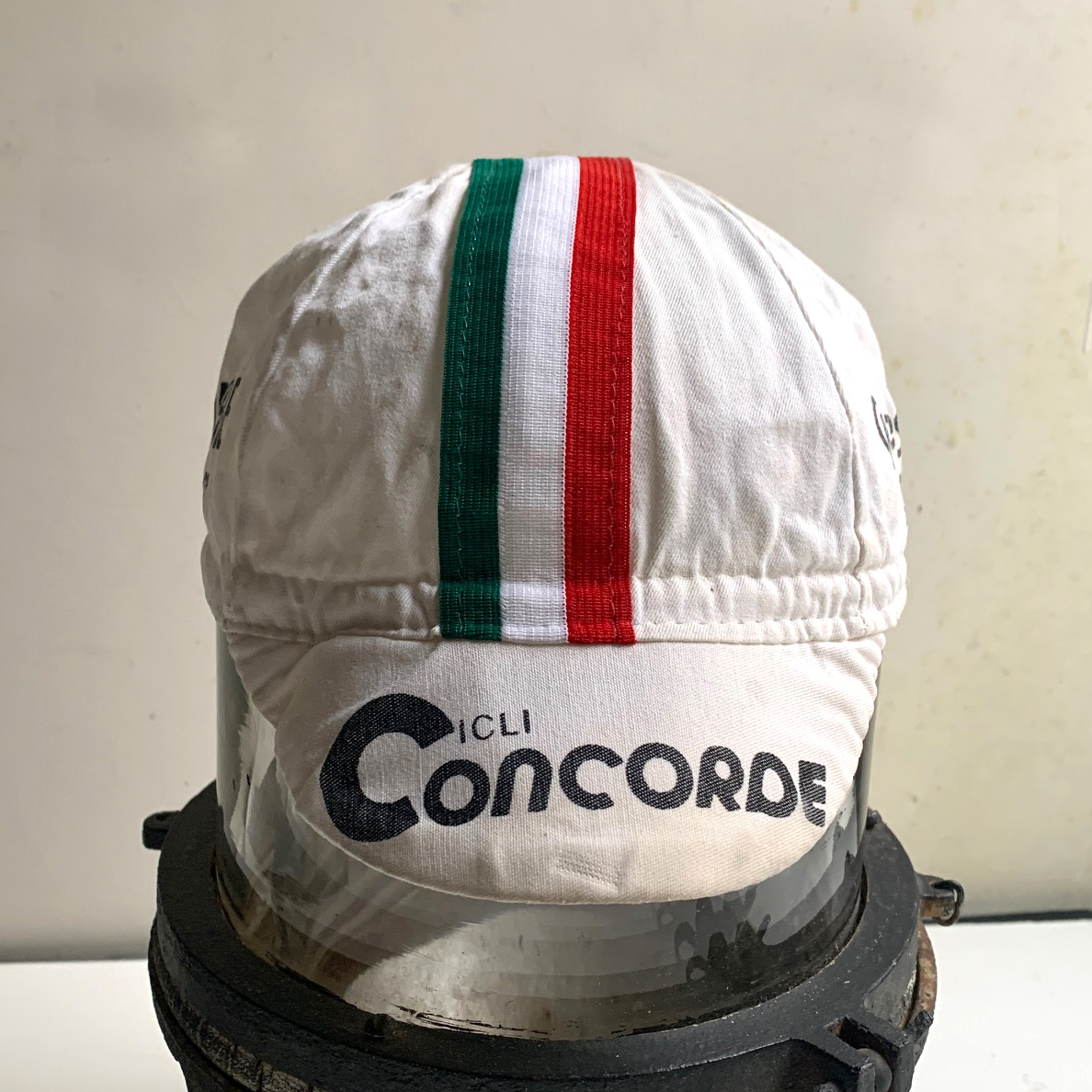 イタリア 70s ヴィンテージ Concorde Cicli コンコルド チークリ 自転車 サイクル フラップ キャップ ロード 古着 帽子 サイクリング_画像2