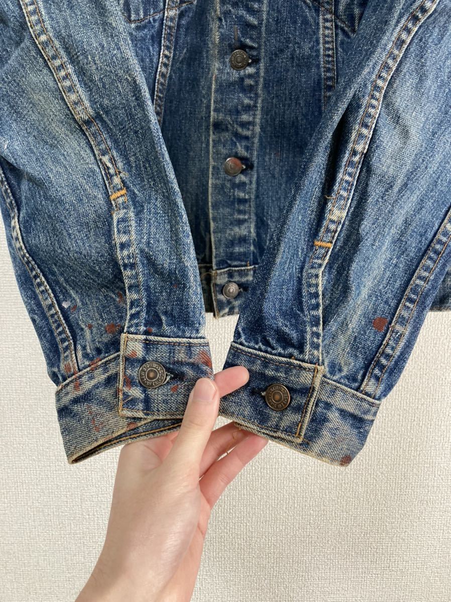 70s Levis リーバイス 70505 スモールe デニムジャケット ビンテージ USA製 ペンキ飛び サイズ40☆60s 50s BIGE 557 507 3rd 1st XX 大戦_画像6