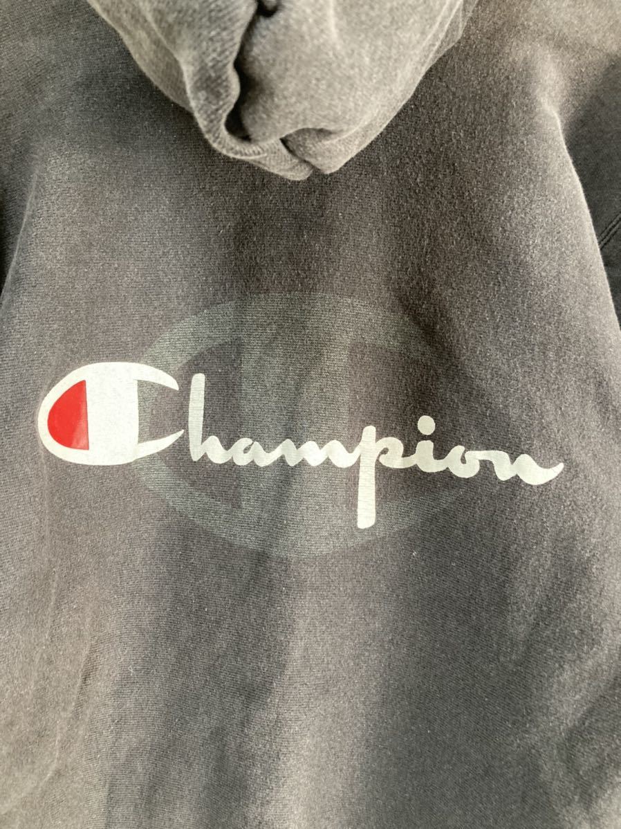 【1円スタート！】レア！90s Champion チャンピオン リバースウィーブ スウェットパーカー 背面ロゴ USA製 ビンテージ 黒 ブラック サイズMの画像8