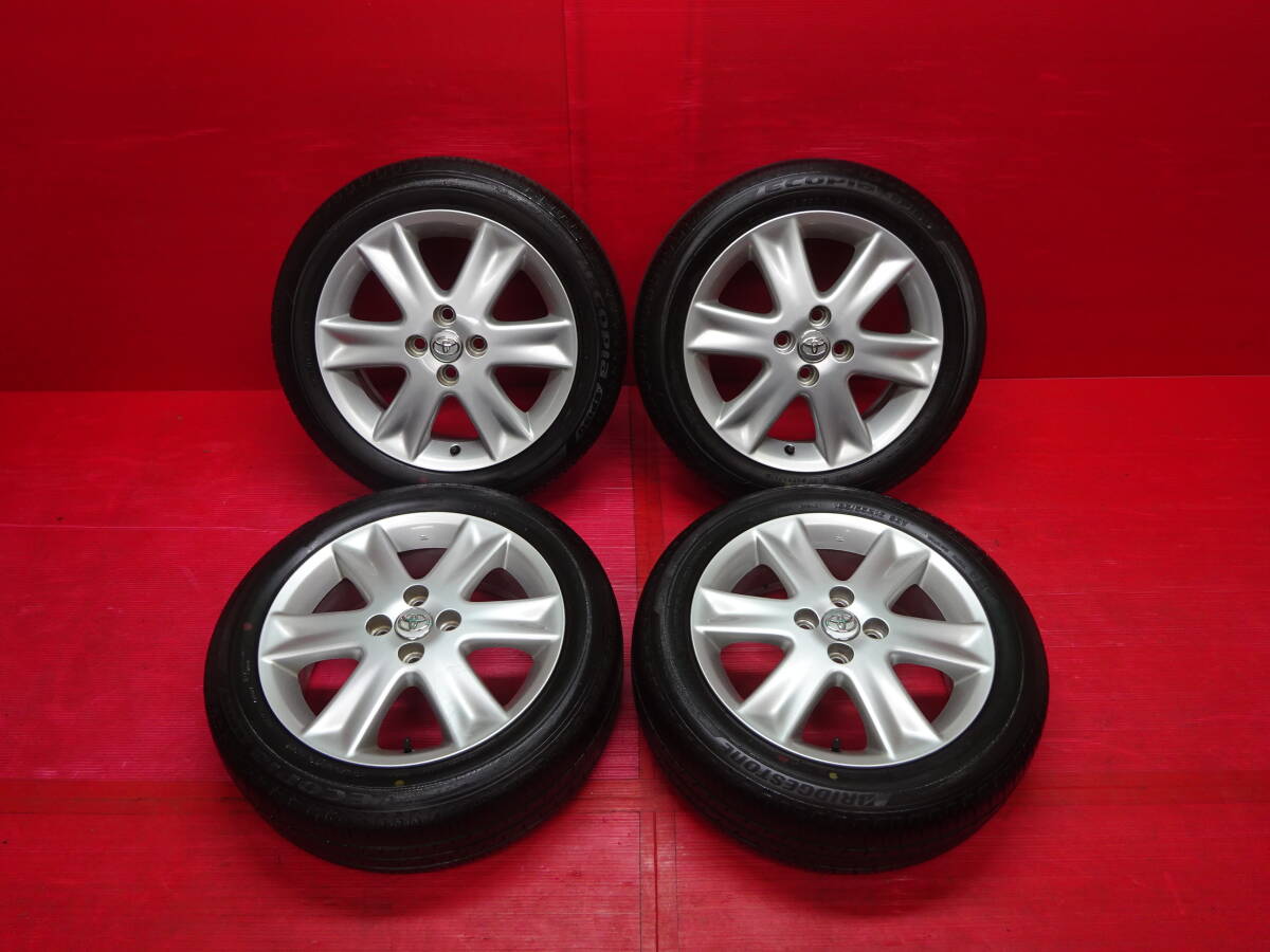 トヨタ ヴィッツ RS純正16インチホイール 4本 6J +51 4H 100 BS ECOPIA EP150 185/55R16 アクア スペイド ポルテ ブリヂストン エコピア_画像1