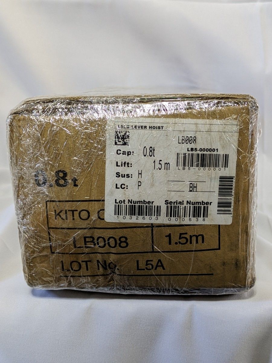 新品未使用 レバーブロック 0.8t KITO L5形 キトー LB008