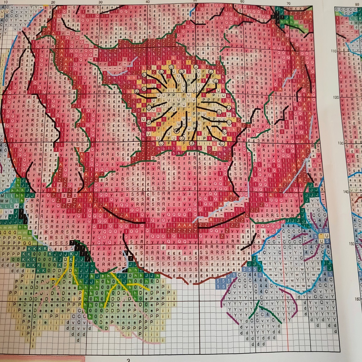 クロスステッチキット ピンクフラワーブルーム 花咲く桃花 14CT 31×38cm 図案印刷あり 刺繍 ラス1