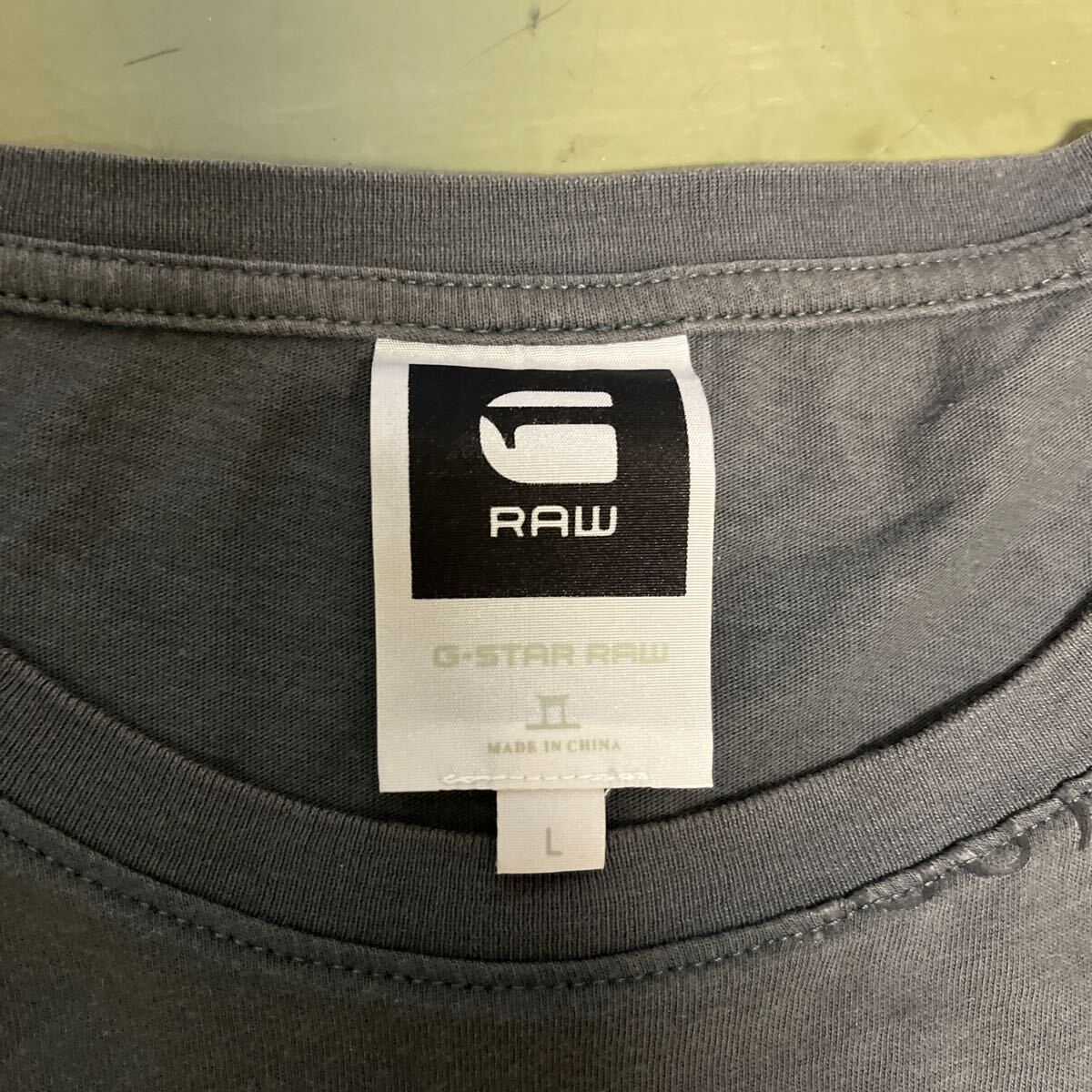 G-STAR RAW ジースターロー デニム 長袖Tシャツ Tシャツ ロンT メンズ サイズL オリーブグレーの画像2