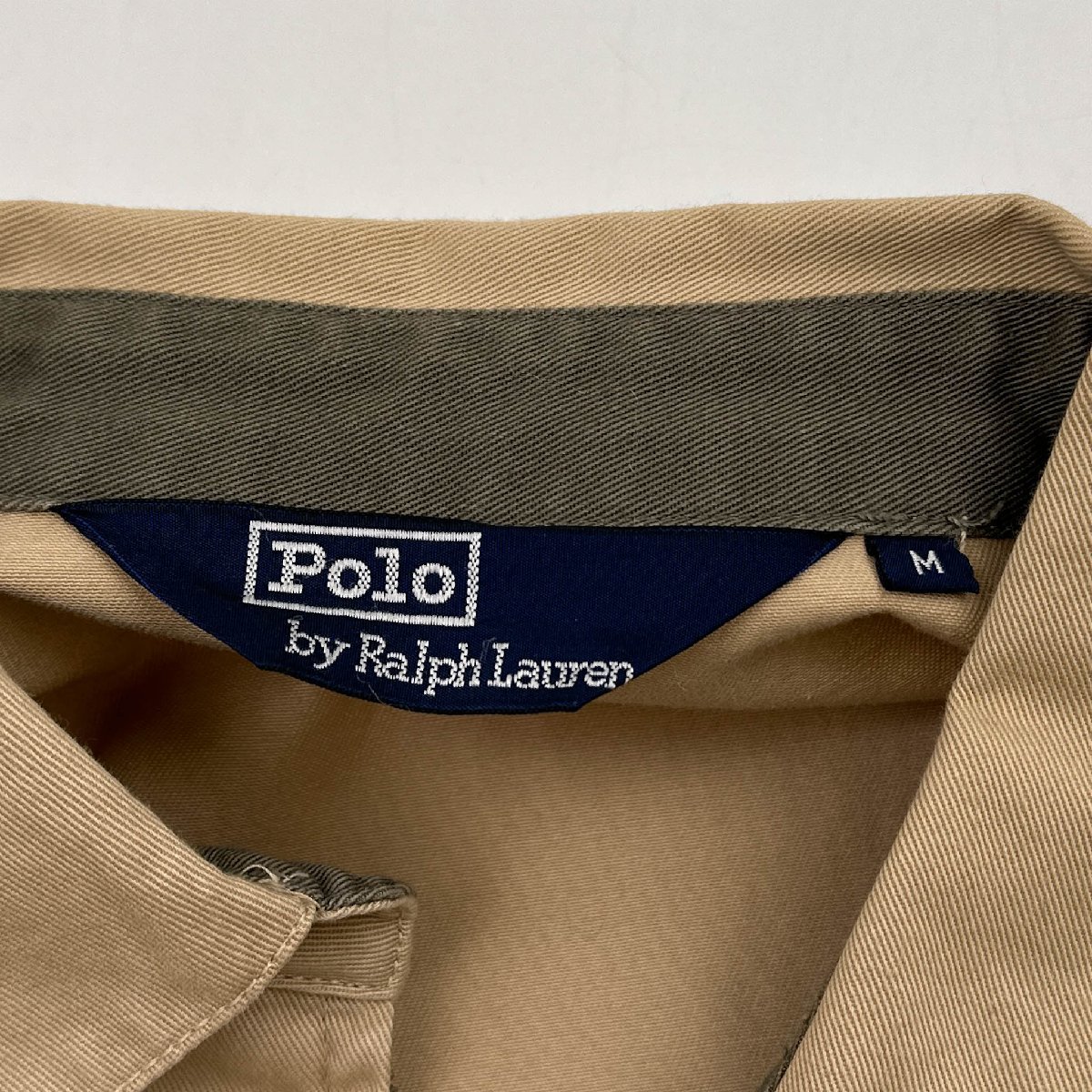 POLO RALPH LAUREN 90s ラルフローレン vintage ジップアップ ツイルコットン ジャケット M /90年代 ヴィンテージ 三角タグ ベージュ_画像6