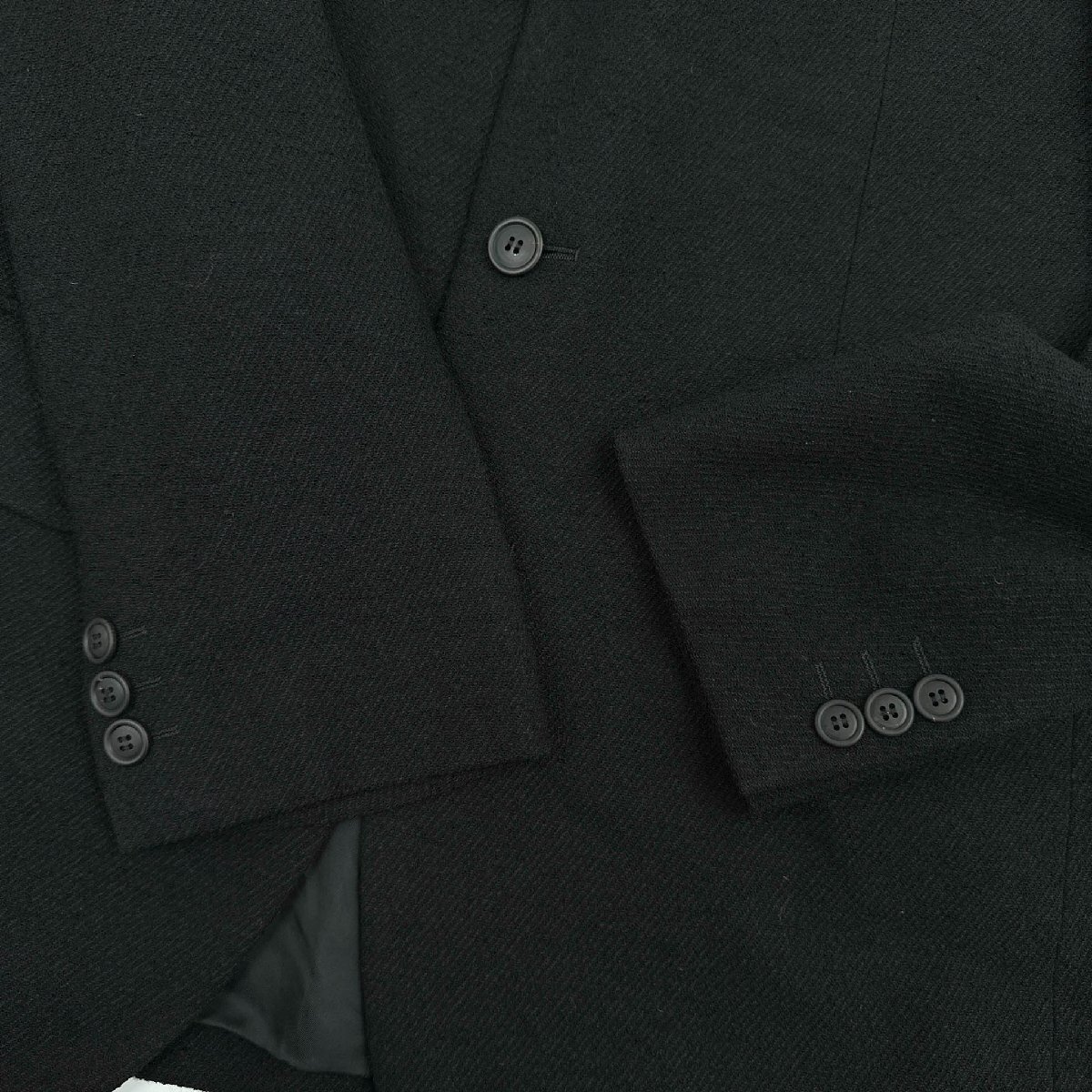 ISSEY MIYAKE MEN イッセイミヤケ ウール テーラードジャケット サイズ2/ブラック 黒/メンズ 日本製 モード_画像4
