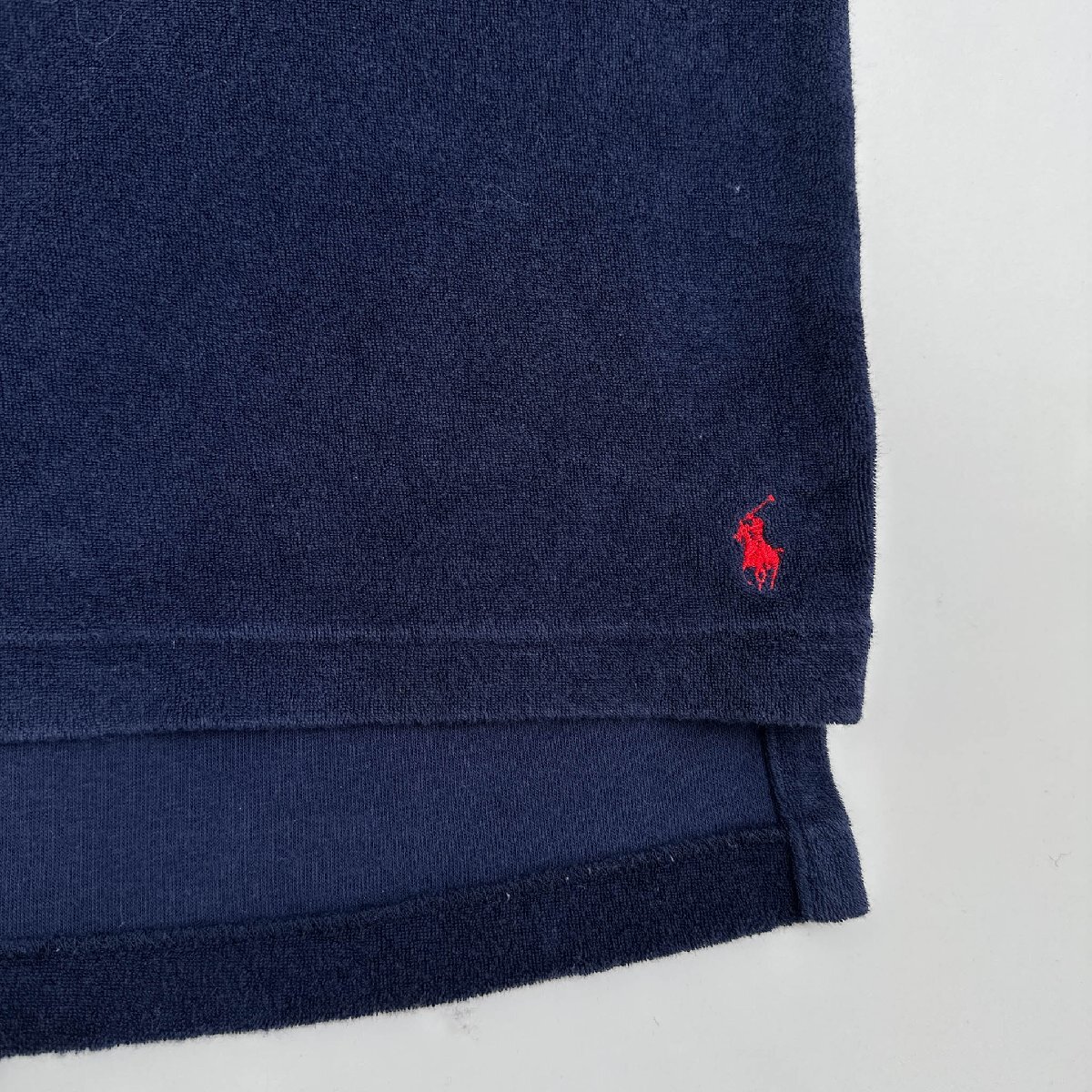 Polo by Ralph Lauren ポロ ラルフローレン CUSTOM FIT パイル生地 ハーフジップ ポロシャツ シャツ Mサイズ/ネイビー/インパクト21代理_画像3