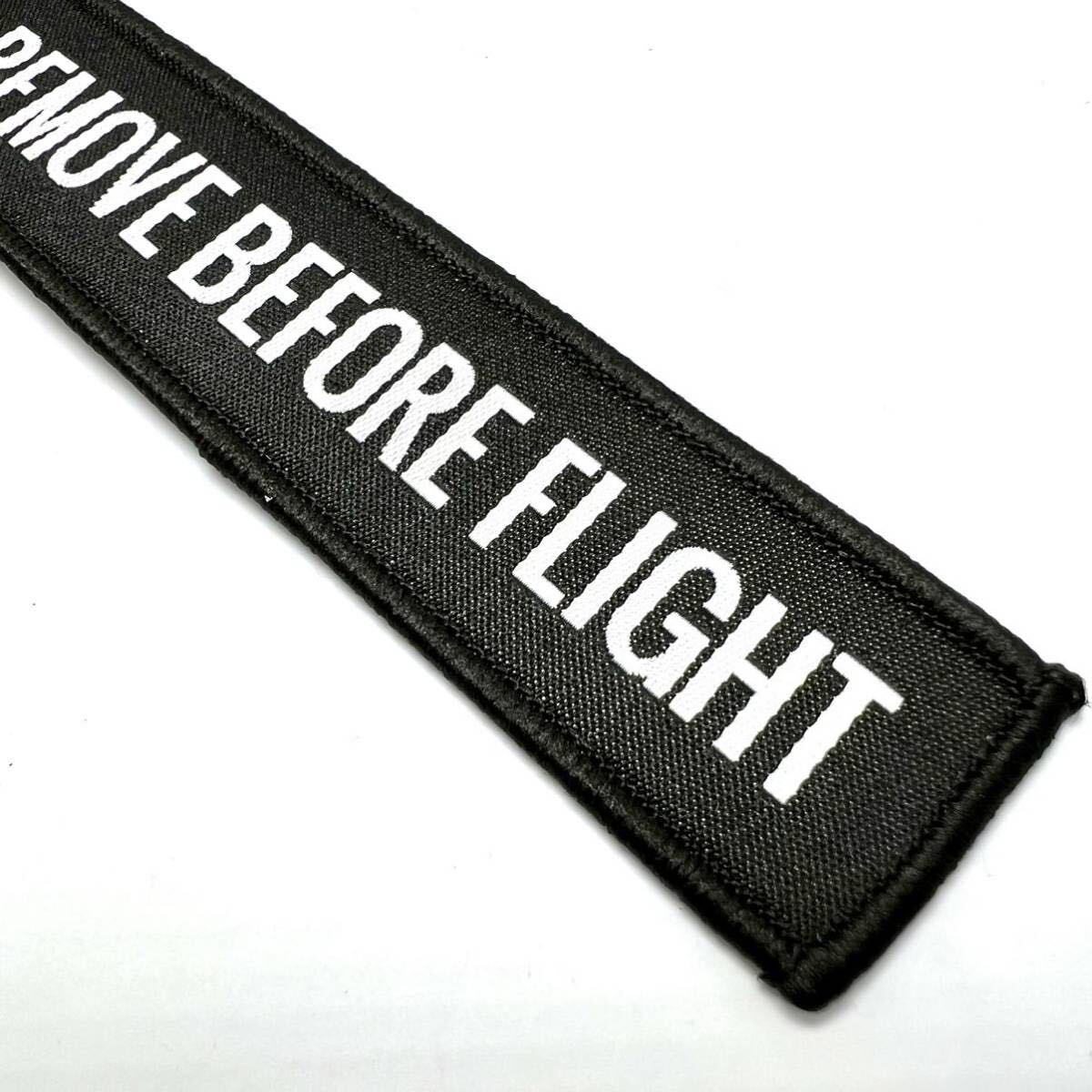 『REMOVE BEFORE FLIGHT』織り込み 黒 フライトタグ キーリングの画像2