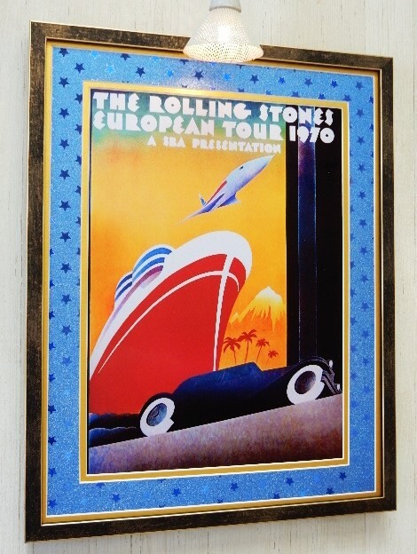 ローリングストーンズ/European Tour 1970/ライブポスターの額装品/Rolling Stones/ストーンズ/Vintage Rock/Stones Gumbo/ロックアート_画像1