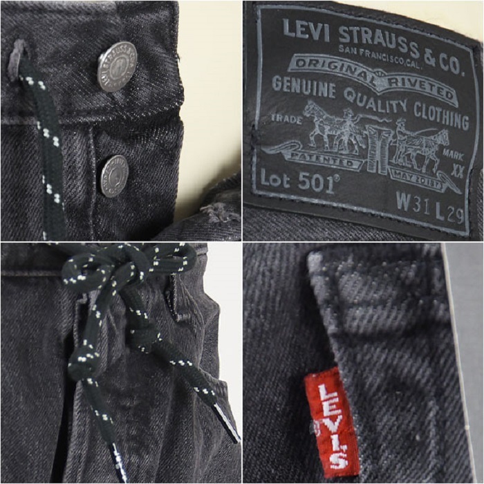 リーバイス W31 プレミアム 501 デニム ジョガーパンツ ブラック 定価13200円 BIGE ボタンフライ LEVI'S PREMIUM 501 JOGGERS_画像のサイズは現物と異なる場合があります